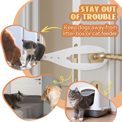 Cat Door Latch with 5 Adjustable Opening 2.5-6" - Cat Access Door Restrictor, Tool-Free Install, Helps Keep Dogs Out of Litter Box and Food, 4 Pack Black