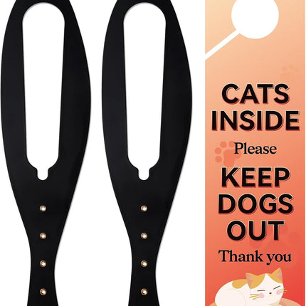 Cat Door Latch with 5 Adjustable Opening 2.5-6" - Cat Access Door Restrictor, Tool-Free Install, Helps Keep Dogs Out of Litter Box and Food, 2 Pack Black