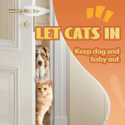 Cat Door Latch with 5 Adjustable Opening 2.5-6" - Cat Access Door Restrictor, Tool-Free Install, Helps Keep Dogs Out of Litter Box and Food, 2 Pack Pink