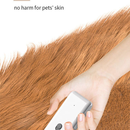White Portable Pet Grooming Clipper for Dogs and Cats - IPX7 Waterproof USB Rechargeable Low Noise Hair Trimmer with Ceramic Blade and 4 Combs for Home Veterinary Use