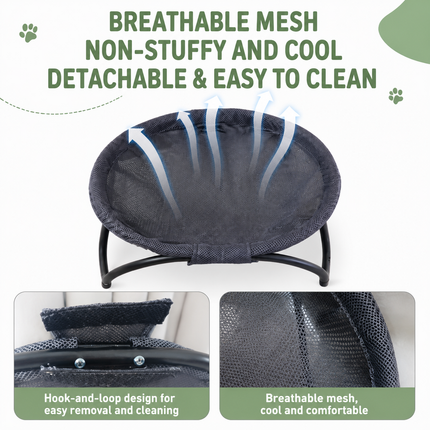 Grey Elevated Cat Hammock Bed
