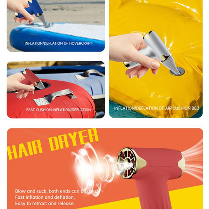 Red Portable Cordless Turbo Fan and Hair Dryer
