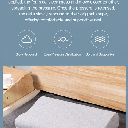 2 Pack Wave Shaped Contour Memory Foam Pillow with Washable Bamboo Fibre Covers - 3-5 Second Slow Rebound and High Low Neck Support for Back and Side Sleepers, 50 x 30 CM / F51 Style