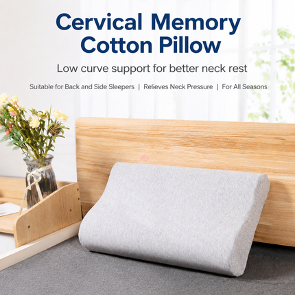 2 Pack Wave Shaped Contour Memory Foam Pillow with Washable Bamboo Fibre Covers - 3-5 Second Slow Rebound and High Low Neck Support for Back and Side Sleepers, 55 x 35 CM / F51 Style