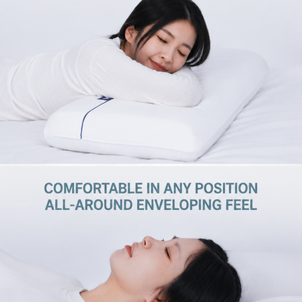 Rose Red Deep Sleep Slow Rebound Memory Foam Pillow with Washable Cover and Storage Bag - Broad Surface and All-Around Neck Support, 68 x 40 x 8 cm for Back and Side Sleepers
