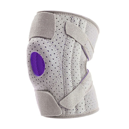 Grey and Purple Breathable Sports Knee Brace 1 Pair