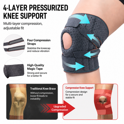 Grey and Purple Breathable Sports Knee Brace 1 Pair
