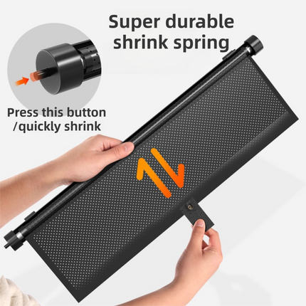 1 Pair Retractable Car Side Window Sun Shade (50 x 50CM) - 6 Layer Vinyl Insulation Reflective Roller Blinds, One Click Auto Rewind, One-Way Privacy, Universal Suction Cup & Velcro Fit