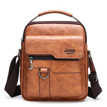 4PCS Brown Retro Business Casual Bag Set with Soft PU Leather Messenger Bag, Handbag, Long & Short Wallet - Large Capacity Multi Compartments and Structured Shape for 8" Ipad Phone Umbrella Cup