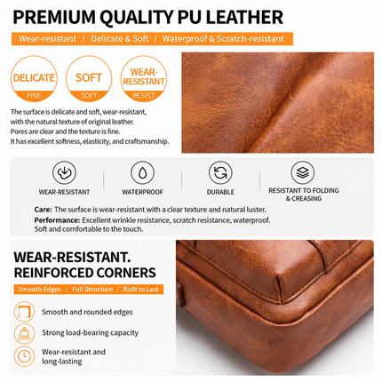 4PCS Black Retro Business Casual Bag Set with Soft PU Leather Messenger Bag, Handbag, Long & Short Wallet - Large Capacity Multi Compartments and Structured Shape for 8" Ipad Phone Umbrella Cup