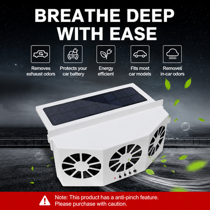 White USB Plug in Triple Outlet Car Window Ventilation and Exhaust Fan - 4500 RPM Air Circulation and Foldable Space Saving, Remove Heat Odors Smoke and Stale Air for Most Vehicles without Anti-Pinch Feature