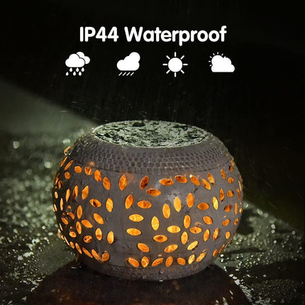 White Durable Iron Solar Powered Garden Light with Cut-Out Flower Deco - LED Oval Shaped Lantern, IP44 Weather Resistant, Decorative Lighting for Indoor Patio Balcony and Courtyard