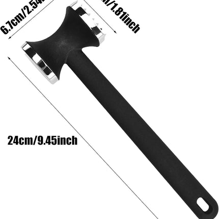 Stainless Steel Meat Tenderizer Tool - Heavy Duty Dual Sided Meat Mallet with Comfortable Handle for Steak Beef Pounding Flattening and Everyday Kitchen Prep