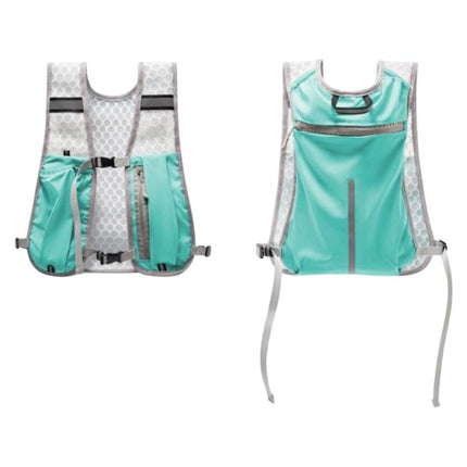 Cyan Lightweight Running Hydration Vest Backpack - Breathable Mesh Reflective Sports Pack with 4 Straps, Water Bottle / Phone Holder and Back Zipper Pocket for Marathon Hiking Cycling Trail Running