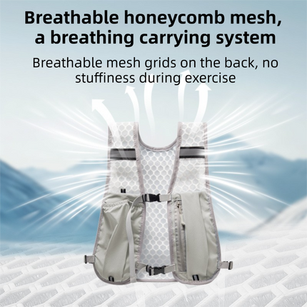 Black Lightweight Running Hydration Vest Backpack + 500ML Water Bottle - Breathable Mesh Reflective Sports Pack with 4 Straps, Cup / Phone Holder and Back Zipper Pocket for Marathon Hiking Cycling Trail Running