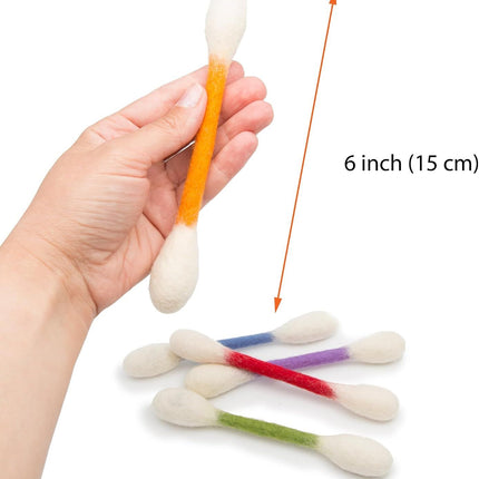 6 Pack Red Cotton Swab Stick Cat Toys with Catnip - Durable for Chew, 15cm Soft Plush Teaser Kitty Toy Gift for Boredom Anxiety Exercise Play
