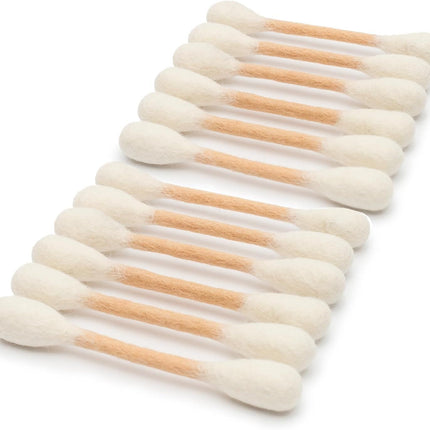 12 Pack White Cotton Swab Stick Cat Toys with Catnip - Durable for Chew, 15cm Soft Plush Teaser Kitty Toy Gift for Boredom Anxiety Exercise Play