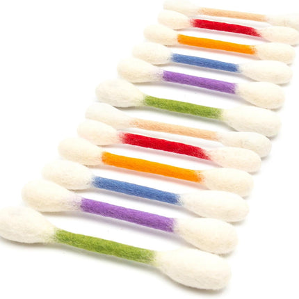 12 Pack Colorful Cotton Swab Stick Cat Toys with Catnip - Durable for Chew, 15cm Soft Plush Teaser Kitty Toy Gift for Boredom Anxiety Exercise Play