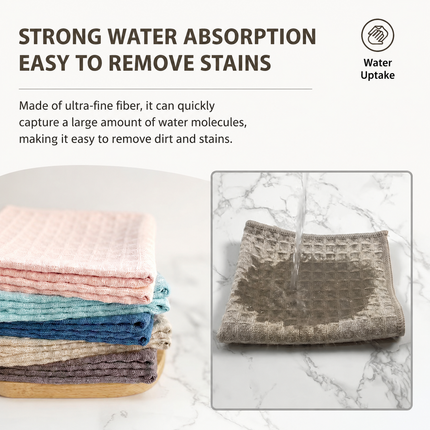 20 Pack Microfibre Waffle Cleaning Rag Set - Super Absorbent Durable Kitchen Lock-Stitched Towel, Reusable Lint-Free Dish Cloth 25x25cm of 5 Colors