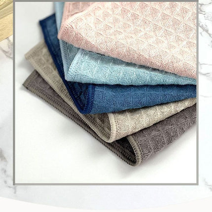 10 Pack Microfibre Waffle Cleaning Rag Set - Super Absorbent Durable Kitchen Lock-Stitched Towel, Reusable Lint-Free Dish Cloth 30x30cm of 5 Colors
