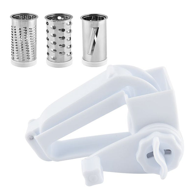 Rotary Cheese Grater with 3 Stainless Steel Blades and Safe Top Pressing Cover V888-ELOSUNG55124-2