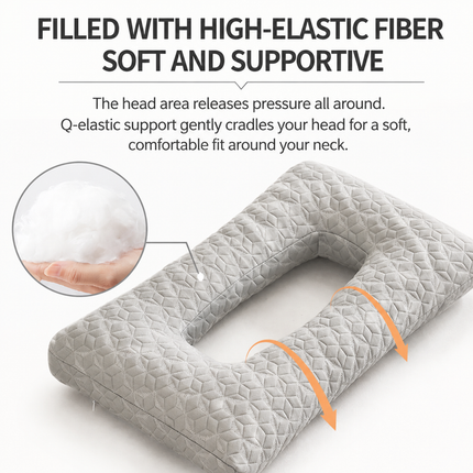 Extra Large 3D Knitted Ergonomic Ear Protection Pillow with Hollow Ear Relief Design & Breathable Washable Cover - High Elasticity Supportive Side Sleeper Pillow for Comfortable Sleep, 30 x 60CM White Rhombus