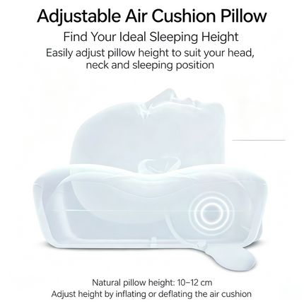 Grey Airbag Adjustable Cervical Neck Support Pillow - All Reason High Resilient Ergonomic Bed Traction Pillow with 4D Textured Massage Nodes and Removable Breathable Cover