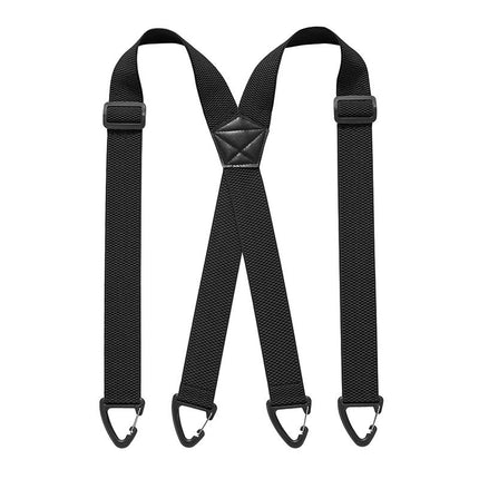 1.5 Inch X-Back Hidden Elastic Suspenders with 4 Metal Clips, Heavy-Duty Corn Weave Braces for Men Women Work Wear and Outdoor Use, 2PCS Black 120x3.8cm
