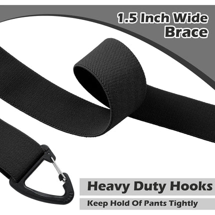 1.5 Inch X-Back Hidden Elastic Suspenders with 4 Metal Clips, Heavy-Duty Corn Weave Braces for Men Women Work Wear and Outdoor Use, 2PCS White 120x3.8cm