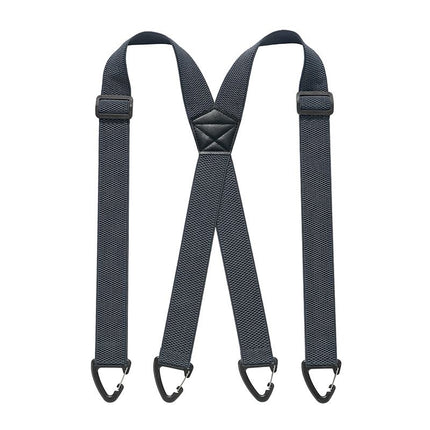 1.5 Inch X-Back Hidden Elastic Suspenders with 4 Metal Clips, Heavy-Duty Corn Weave Braces for Men Women Work Wear and Outdoor Use, 2PCS Dark Grey 120x3.8cm