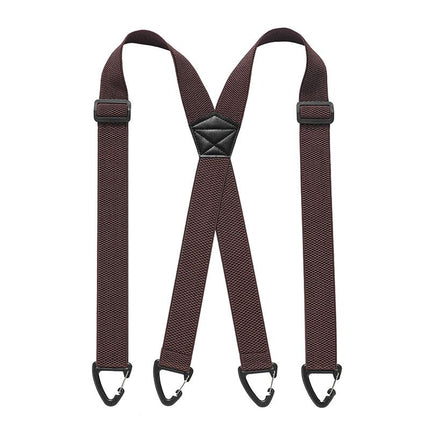 1.5 Inch X-Back Hidden Elastic Suspenders with 4 Metal Clips, Heavy-Duty Corn Weave Braces for Men Women Work Wear and Outdoor Use, 2PCS Coffee 120x3.8cm