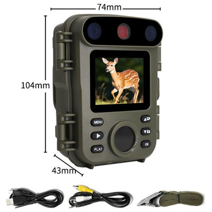 32MP 1080P Infrared Night Vision Scouting Camera, IP66 Waterproof Outdoor Wildlife Sensor Camera with 2" Color Screen & 20m PIR Range for Home Farm Security and Fauna Tracking