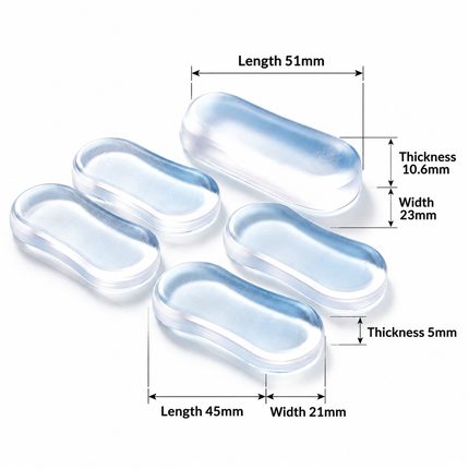 5 Piece Toilet Seat Self Adhesive Bumpers Set - Discreet Clear PU Mute Antislip Gasket, Washable & Reusable, Noise Reduction and Impact Absorption