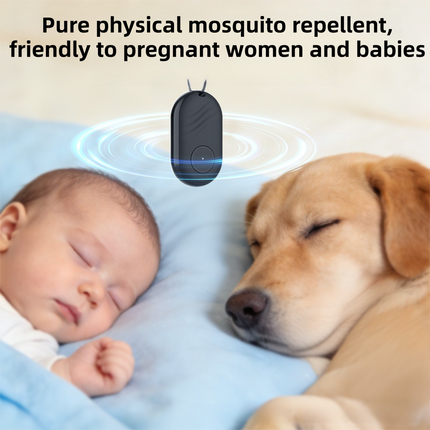 2PCS Black and White Portable Ultrasonic Pest and Mosquito Repeller with Lanyard Loop - TypeC Rechargeable Ultra-Long Battery Life