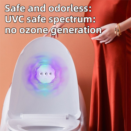 4PCS Smart Automatic On / Off UV Toilet Sanitizer Light with Back Adhesive Anti-drop Clip Design - Mini Waterproof Rechargeable Bathroom Sterilizer, UVC LED 480° Wide Cross Reflection