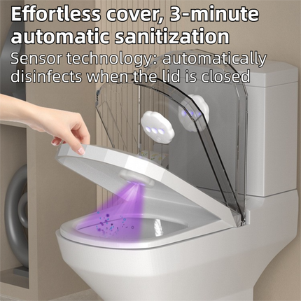 4PCS Smart Automatic On / Off UV Toilet Sanitizer Light with Back Adhesive Anti-drop Clip Design - Mini Waterproof Rechargeable Bathroom Sterilizer, UVC LED 480° Wide Cross Reflection