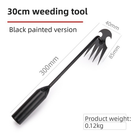 30CM Multifunction Garden Weeding Hoe Tool 2 Pack - Heavy Duty Manganese Steel Root Weeder Hand Hoe Rake with Ergonomic Handle and Double-Ended Hooked Claw Design