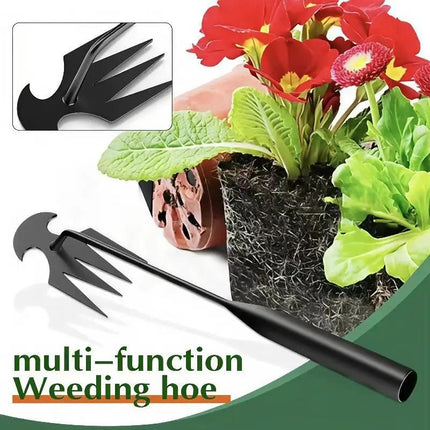 40CM Multifunction Garden Weeding Hoe Tool 2 Pack - Heavy Duty Manganese Steel Root Weeder Hand Hoe Rake with Ergonomic Handle and Double-Ended Hooked Claw Design