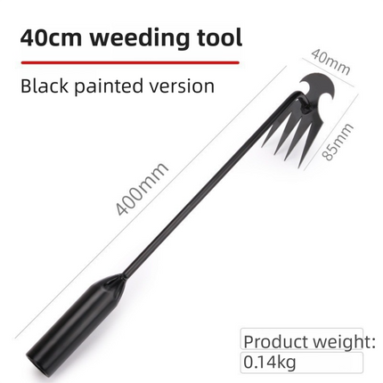 40CM Multifunction Garden Weeding Hoe Tool 2 Pack - Heavy Duty Manganese Steel Root Weeder Hand Hoe Rake with Ergonomic Handle and Double-Ended Hooked Claw Design