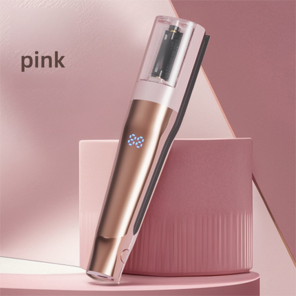 2 in 1 Pink Mini Split End Hair Trimmer and Straightening Comb - Cordless USB Rechargeable Hair Cut Remover Tool with Removable Blade for Easy Hair Smoothing Without Reducing Overall Length