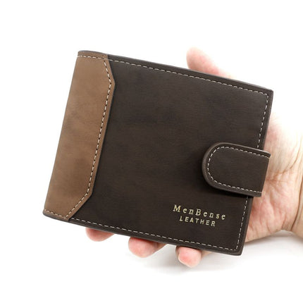Coffee Mens Frosted PU Leather Trifold Wallet with Coin Zipper Pocket, Bill / Card Slots and ID Window, Australian Father's Day Gift