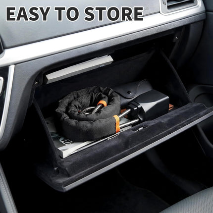 Yellow 28 Inch Car Steering Wheel Anti Theft Lock - Universal Steel Cable Anti Shear Seat Belt Lock with 3 Keys and Protective Sleeve, Waterproof and Rustproof
