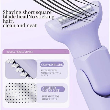 5-in-1 Yellow Women Electric Body Hair Trimmer - Painless Shaver Nose Eyebrow Grooming Kit, 180° Rotatable Head and TypeC Charging