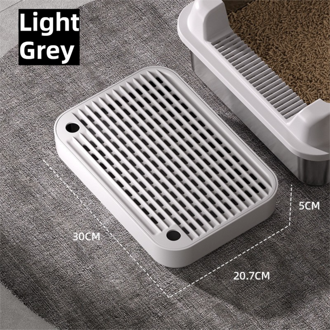 Light Grey Cat Litter Trapper Step Pedal Mat - DetachableDual Layer Litter Catcher Ramp, Style 1