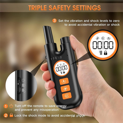 Rechargeable Dog Training Collar (2 Dog Set) - Waterproof Remote Anti Bark Collar with 3 Safe Training Modes and Ultra Long 800M Control Range