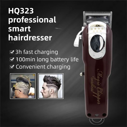 HQ323 Professional Hair Clipper Trimmer with 10 Limit Combs & Sharp R-Angle Safe Blade, Premium Metallic Paint Finish, USB Fast Charging and Long Battery Life