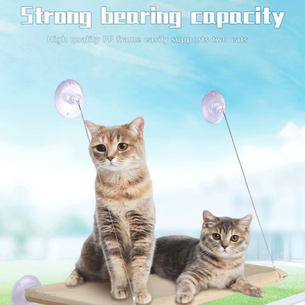 Pink Cat Window Tanning Hammock - 4 Strong Suction Cups & Durable Oxford Removable Cover, Space Saving Bed for Indoor Cats Sunbathing