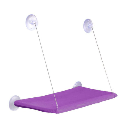 2 Set of Purple Cat Window Tanning Hammock - 4 Strong Suction Cups & Durable Oxford Removable Cover, Space Saving Bed for Indoor Cats Sunbathing