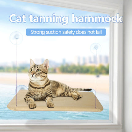 2 Set of Blue Cat Window Tanning Hammock - 4 Strong Suction Cups & Durable Oxford Removable Cover, Space Saving Bed for Indoor Cats Sunbathing
