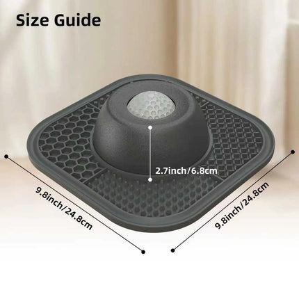 Grey Slow Feeder Dog Bowl and Lick Mat Set - Food Grade Silicone Non Slip Feeding Mat with Interactive Rolling Ball Toy for Dogs and Cats